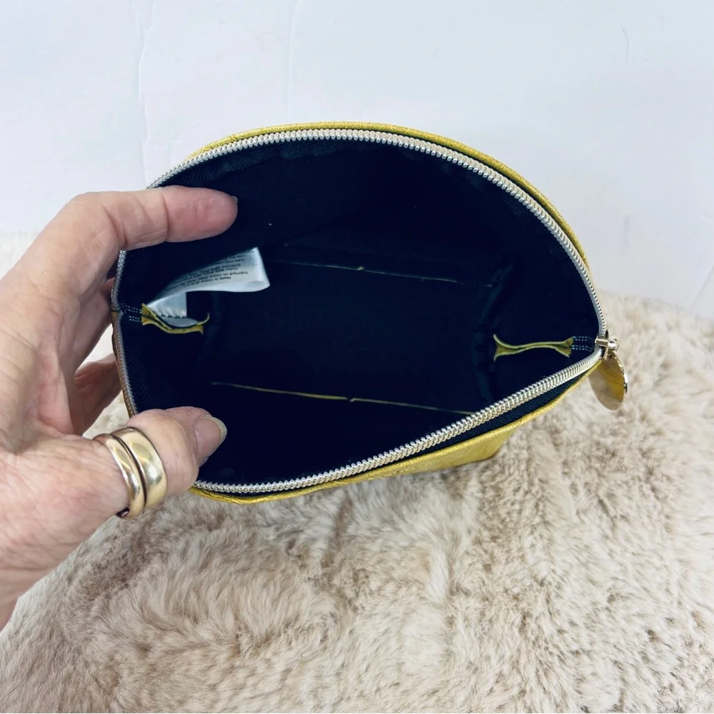 Elizabeth‎ Arden Yellow Crocodile-Patterned Cosmetic Bag